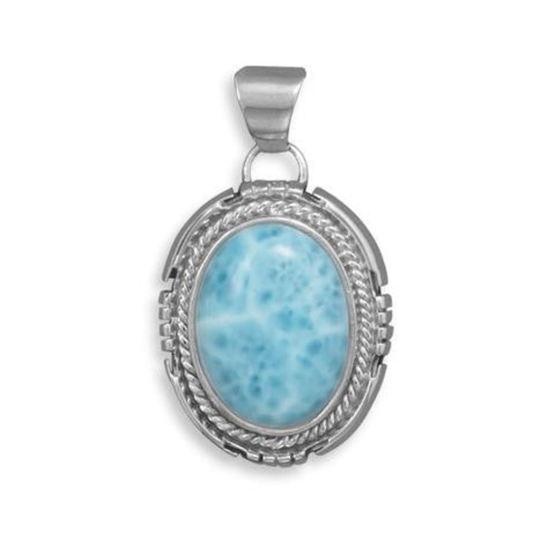 Oval Larimar Pendant