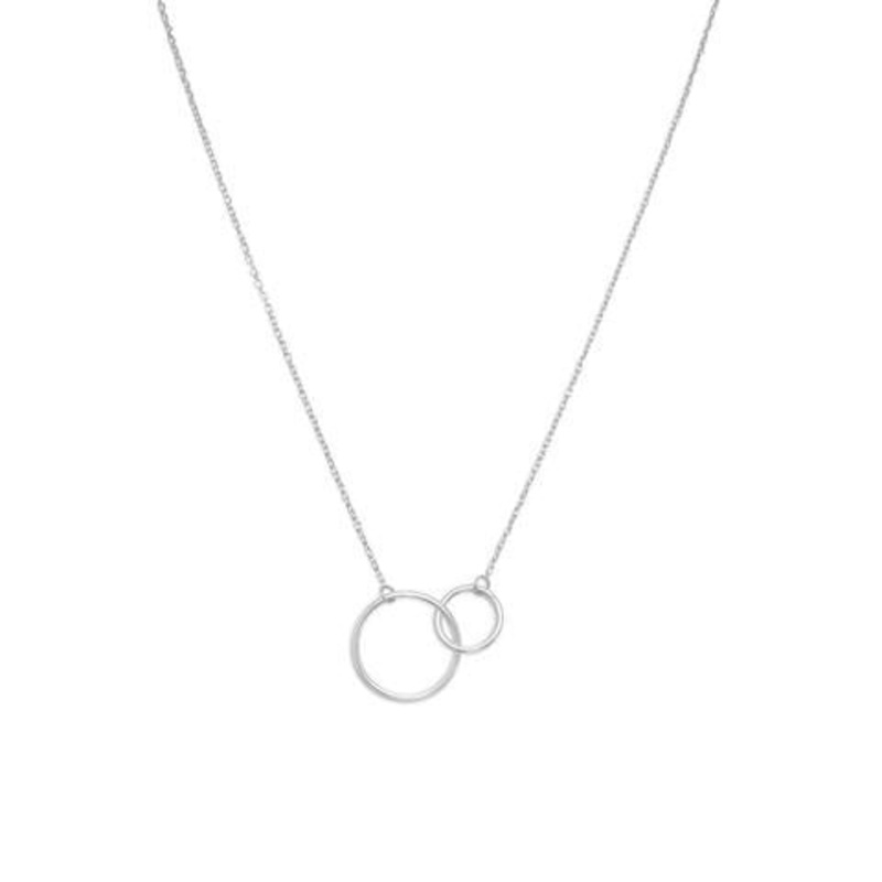 Rhodium Plated Circle Link Necklace