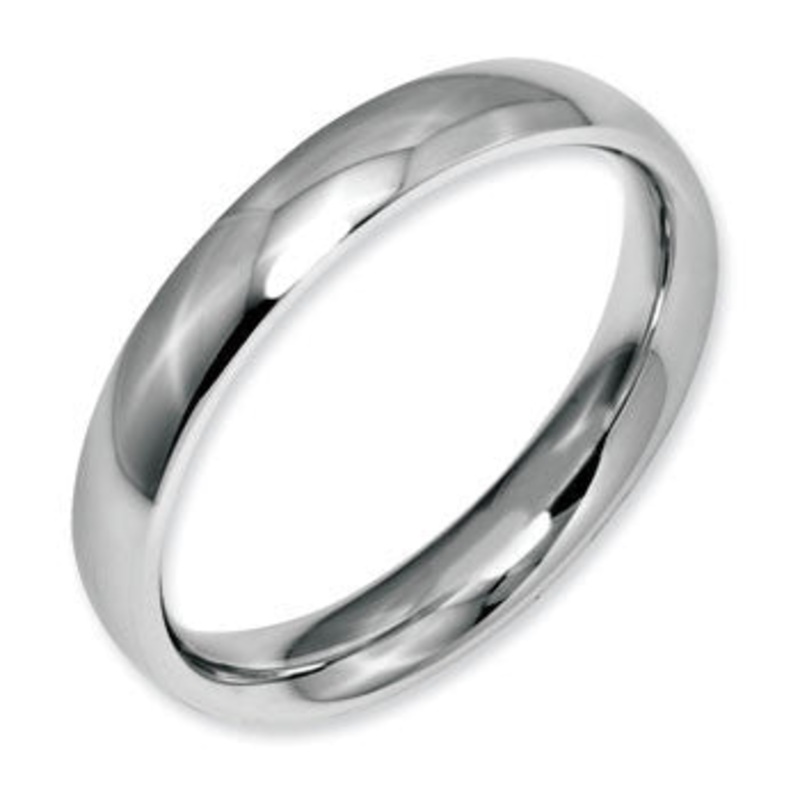 Stainless Steel Half Round Band Ring