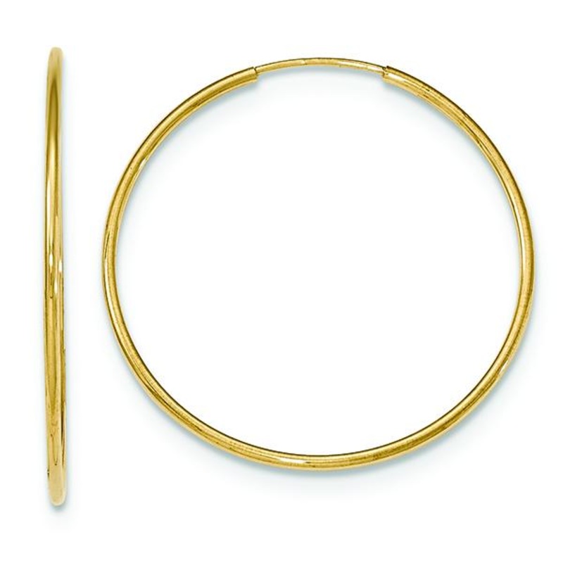 10K Endless Tube Hoop Earrings
