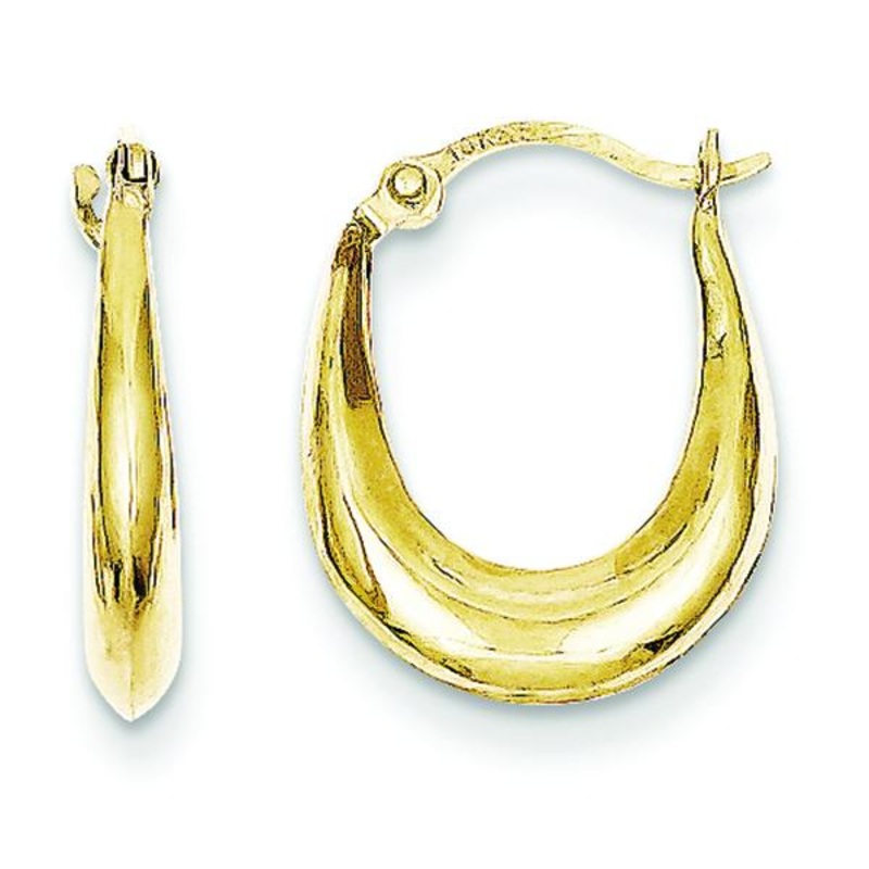 10K Hollow Hoop Earrings