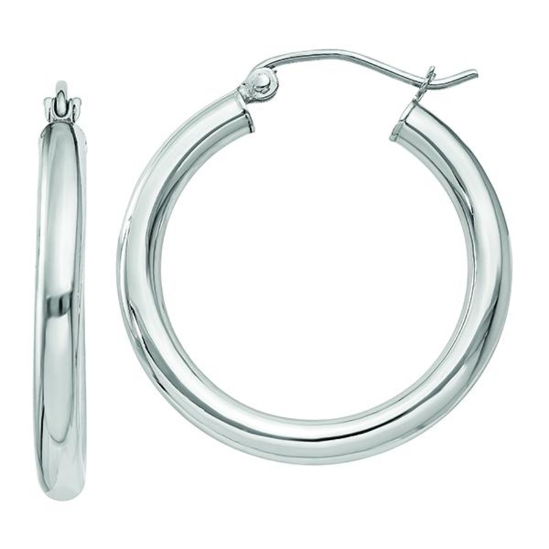 10K Square Tube Hoop Earrings