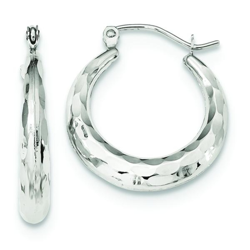 10K White Gold Hoop Earrings