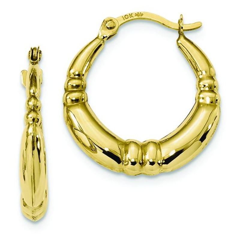 10K Yellow Hoop Earrings