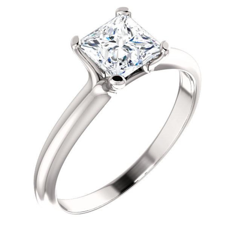 14K White Gold Forever  Moissanite Solitaire Engagement Ring