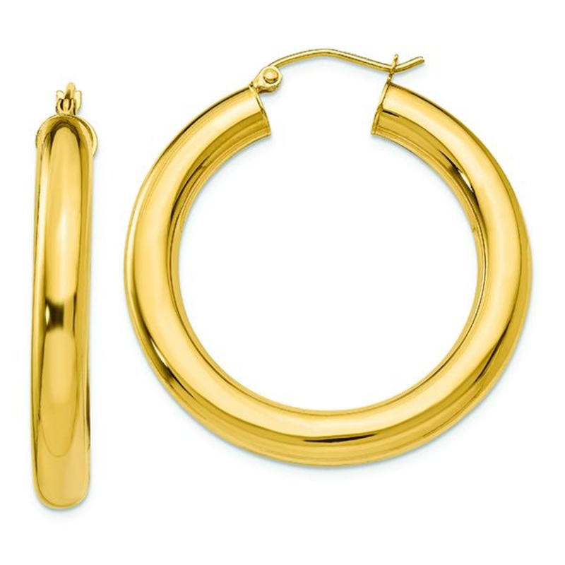 14K Yellow Gold 5mm Lightweight Hoop Earrings