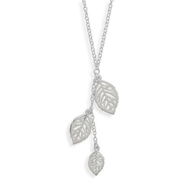 Necklace With Three Leaf Drop