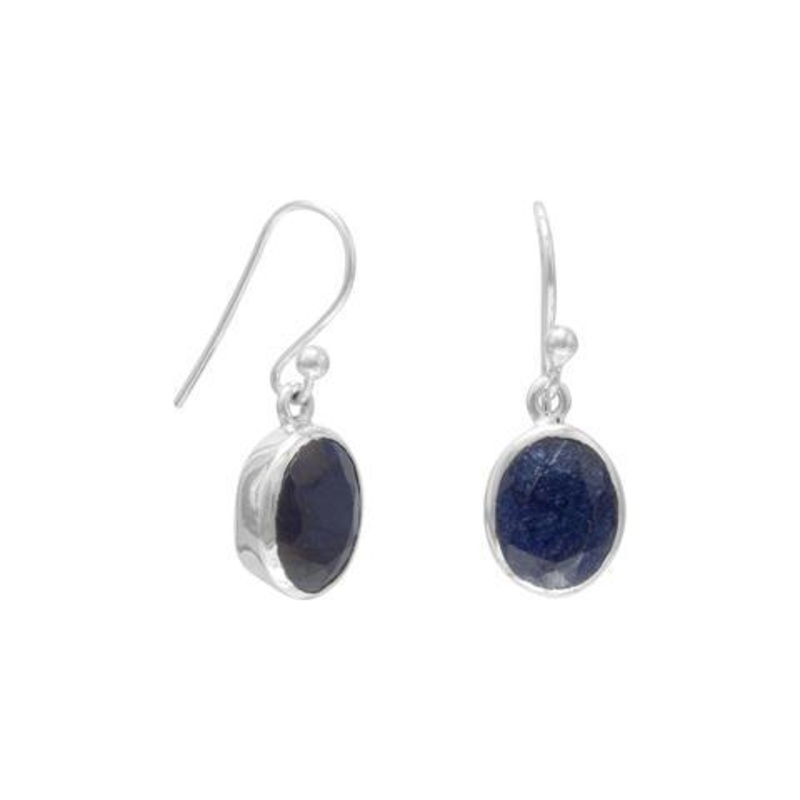 Oval Faceted Corundum Earrings September Birthstone