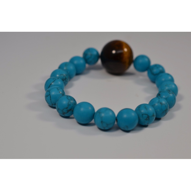 Turquoise Comforter Fit with Tiger’s Eye Stretch Bracelet