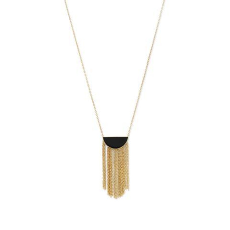 14 Karat Gold Plated Black Onyx Necklace