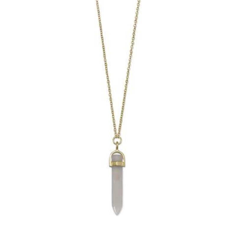 14 Karat Gold Plated Moonstone Necklace