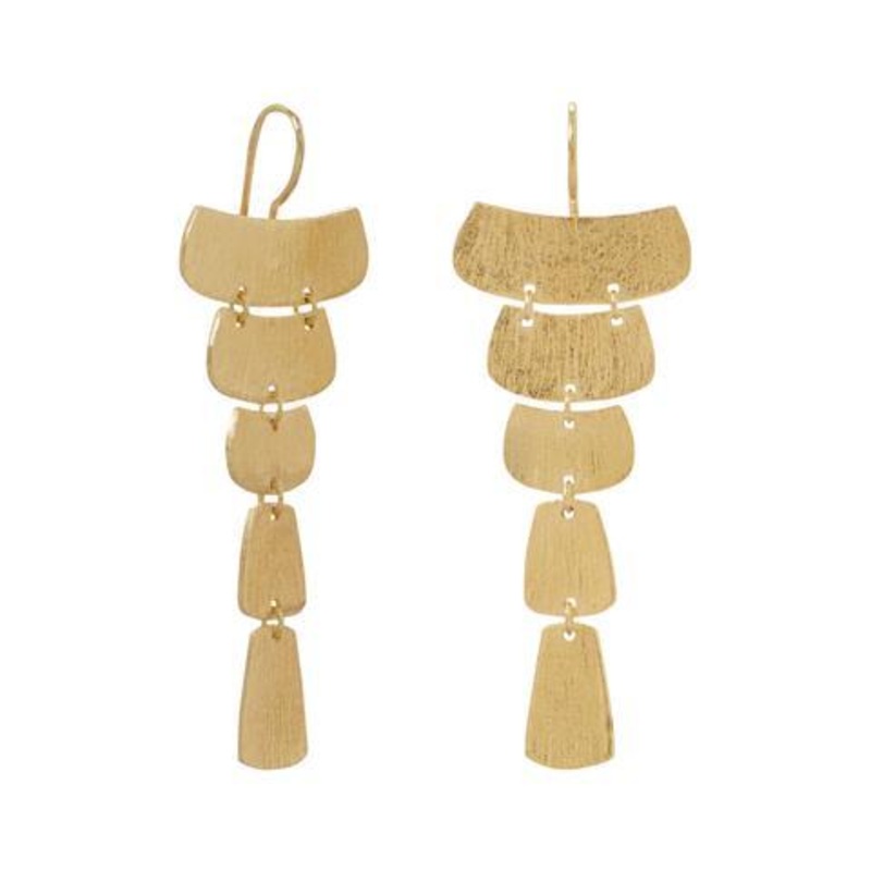 14 Karat Gold Plated Plate Earrings