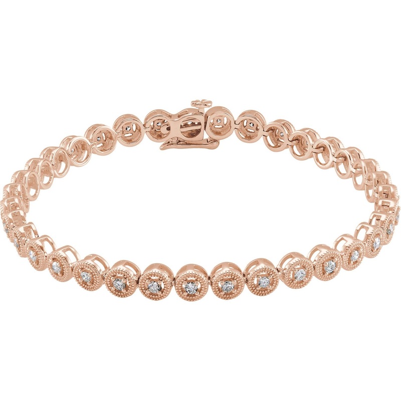 14K Rose Gold Diamond Bracelet