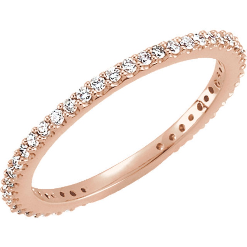 14K Rose Gold Diamond Stackable Ring