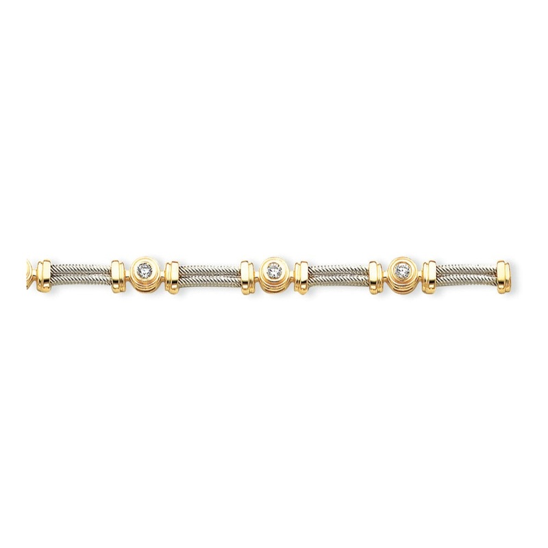 14K Two-Tone Diamond Tennis Bracelet