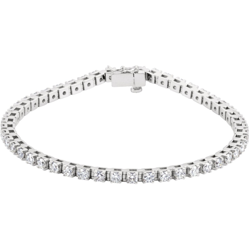 14K White Gold Diamond Tennis Bracelet 3 3/8 CTW