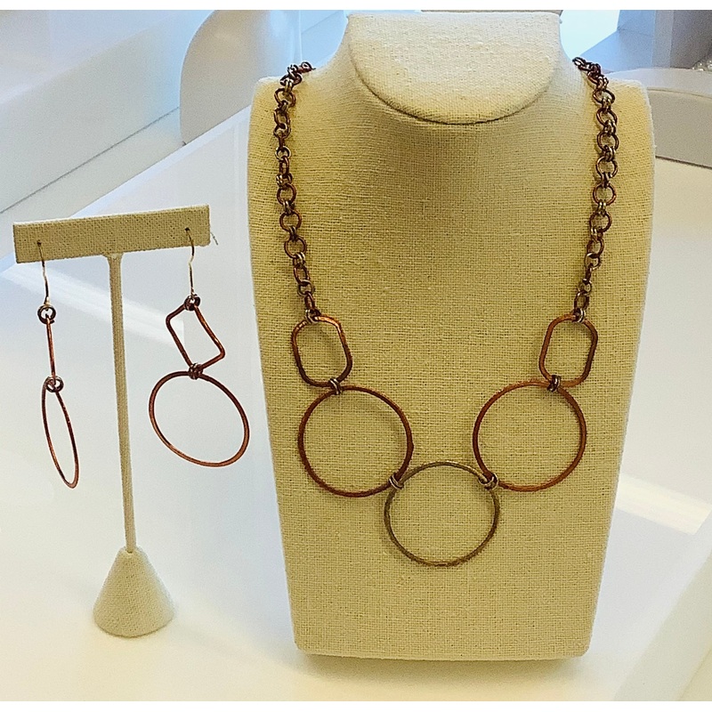 24K  Untreated Bronze Metal Necklace Set