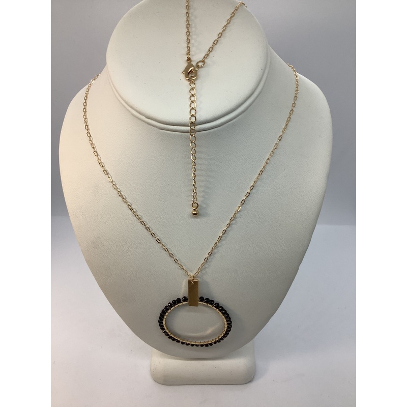 BEADED EDGE WIRE WRAP RING PENDANT NECKLACE SET