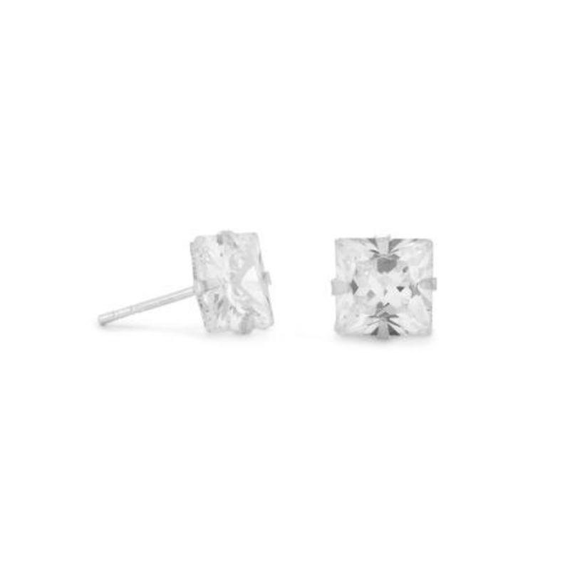 Cubic Zirconia Square Earrings