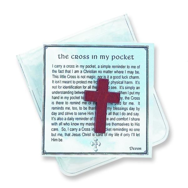 Devotional Wood Cross Pocket Remembrance