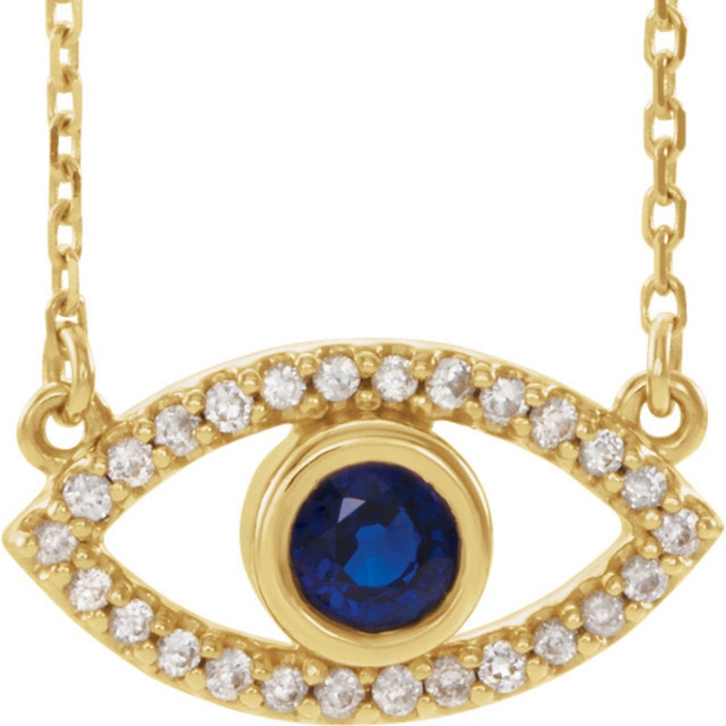 Evil Eye Set Stone 18 Necklace
