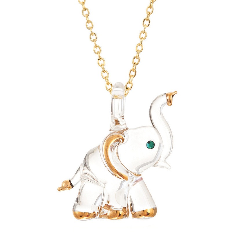 Glass Elephant Necklace