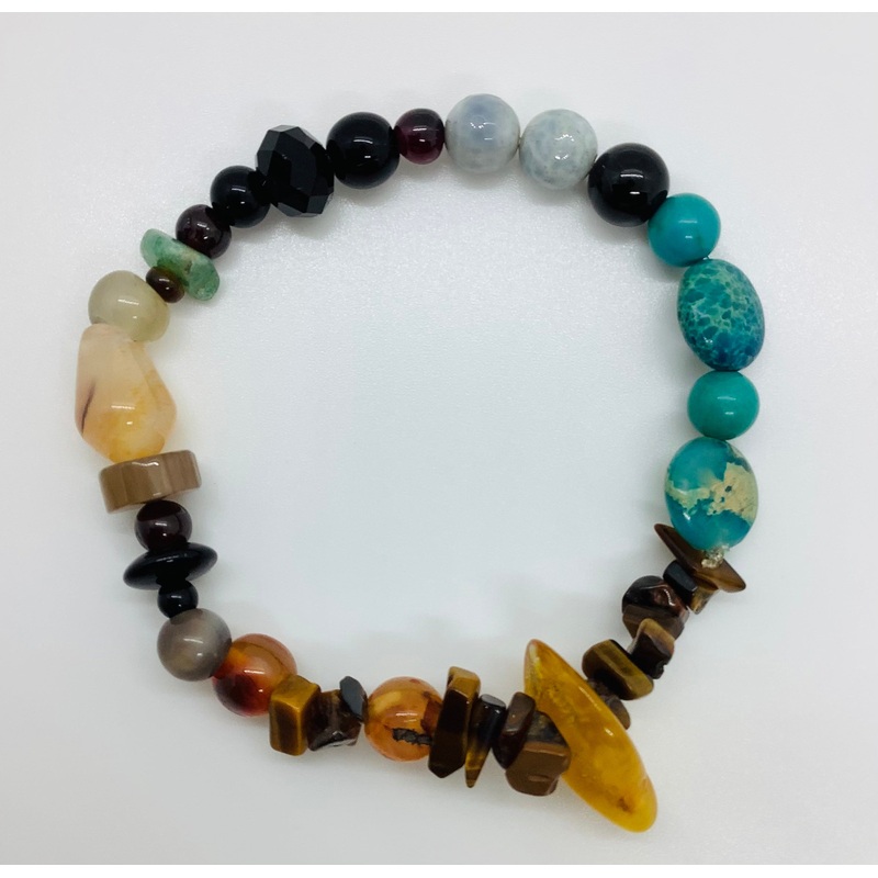 Multi-Color Stones Stretch Bracelet