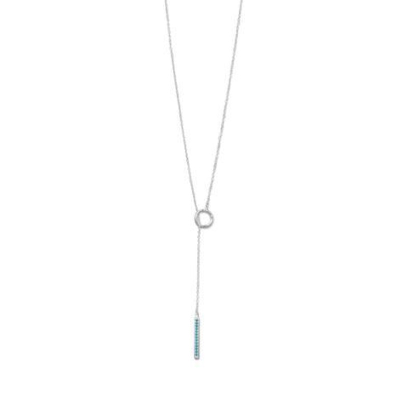 Nano Turquoise Cubic Zirconia Drop Necklcae