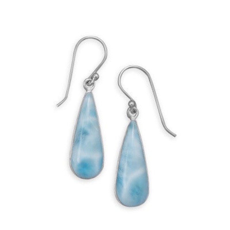 Pear Shape Larimar Dangle Earrings