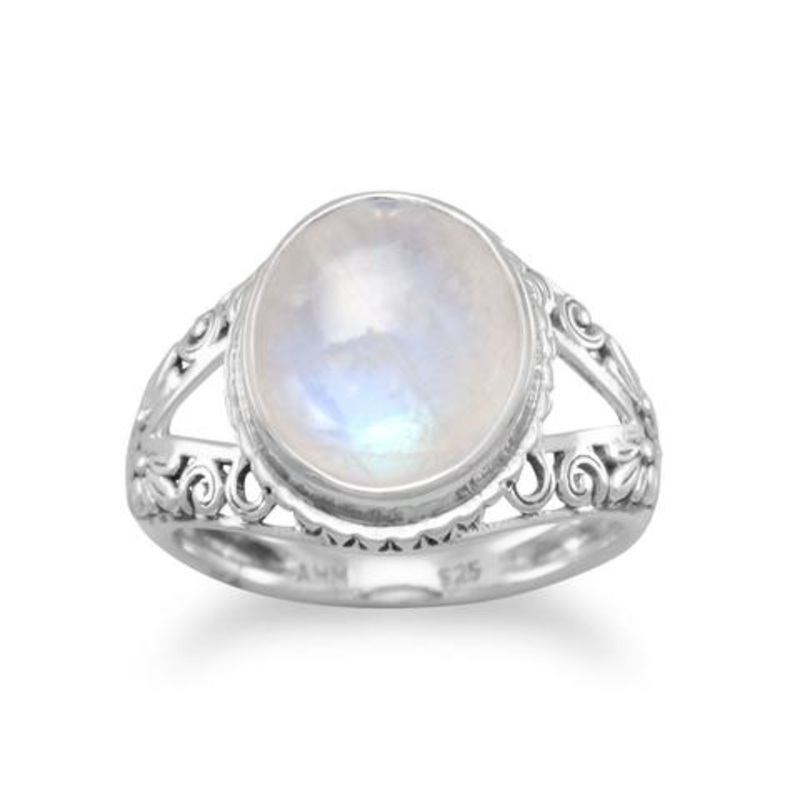 Rainbow Moonstone Ring