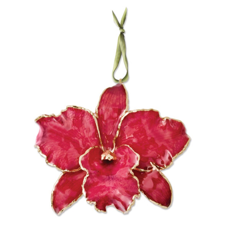 Red Cattleya Orchid Ornament