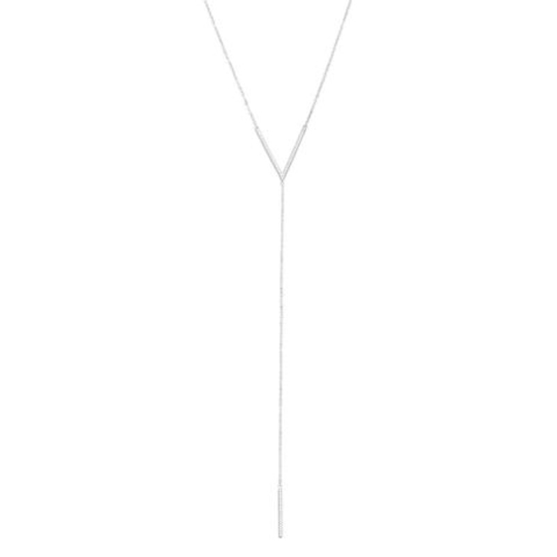 Signity Cubic Zirconia V Drop Necklace