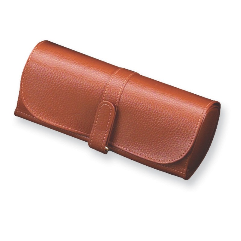 Tan Leather Jewelry Roll
