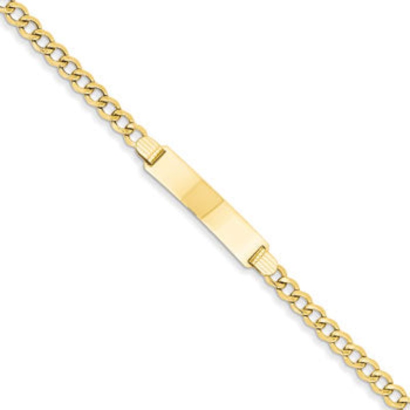 14k Semi-solid Curb Link 6.75mm Id Bracelet