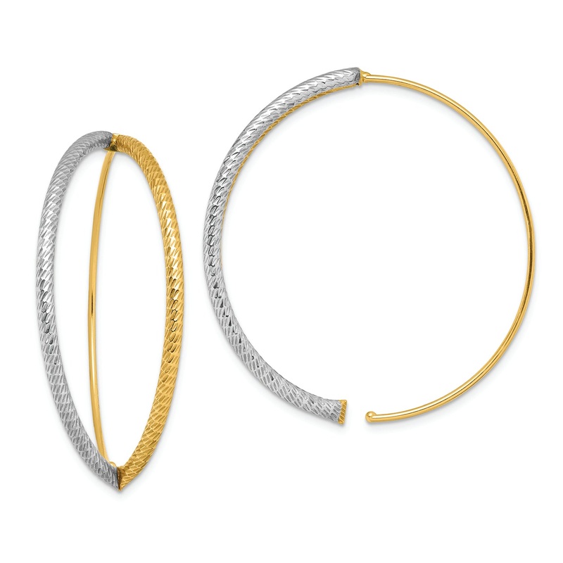 14K Two-tone Large Dangle Threader Earrings