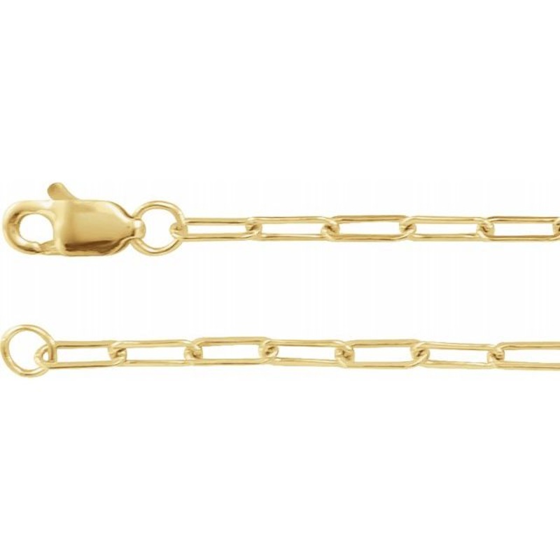 14K Yellow 1.95 mm Elongated Flat Link 20 Chain
