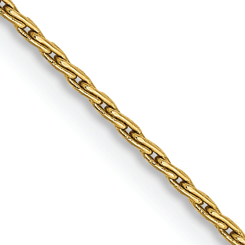 14K Yellow Gold Round Parisian Wheat with Lobster Clasp Chain