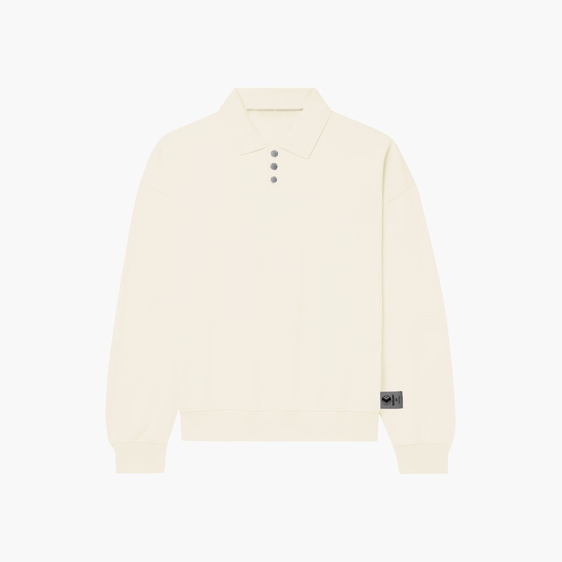 Blanks L/S Polo | Flat White|XS|S|M|L|XL