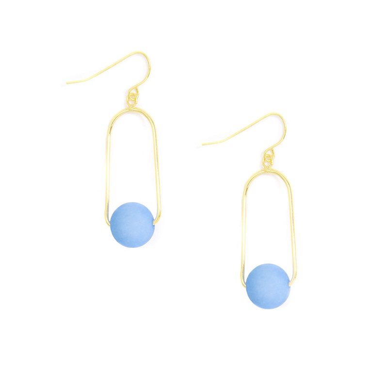 Fashion Oval Loop Earring Bead Drop.