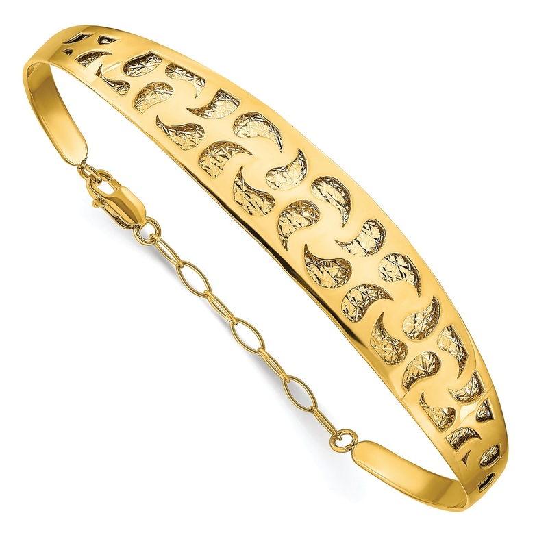 Leslie’s 14k D/C with Safety Chain Bangle