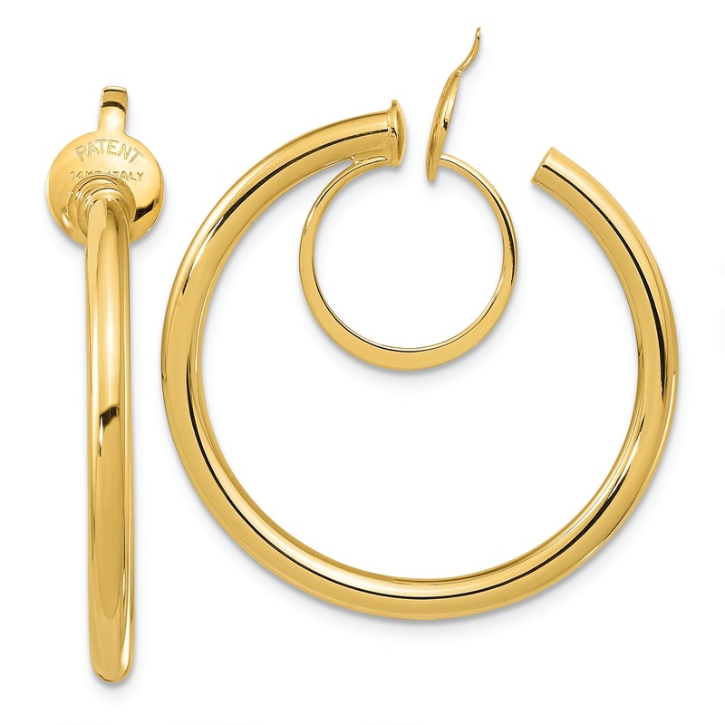 Leslie’s 14K Polished Non-pierced Hoop Earrings