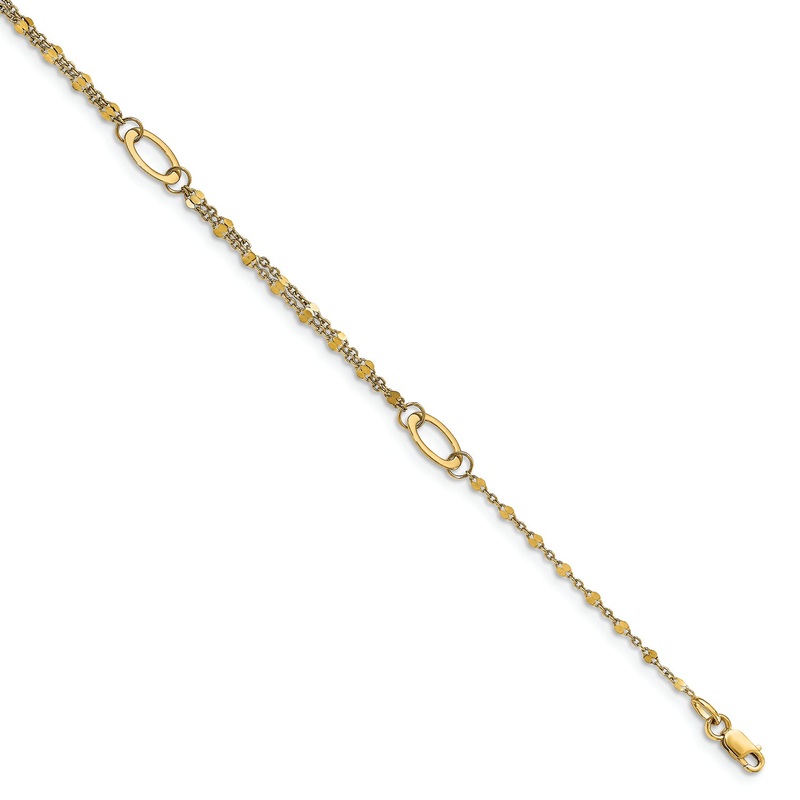 Leslie’s 14K Polished with 1in ext. Anklet