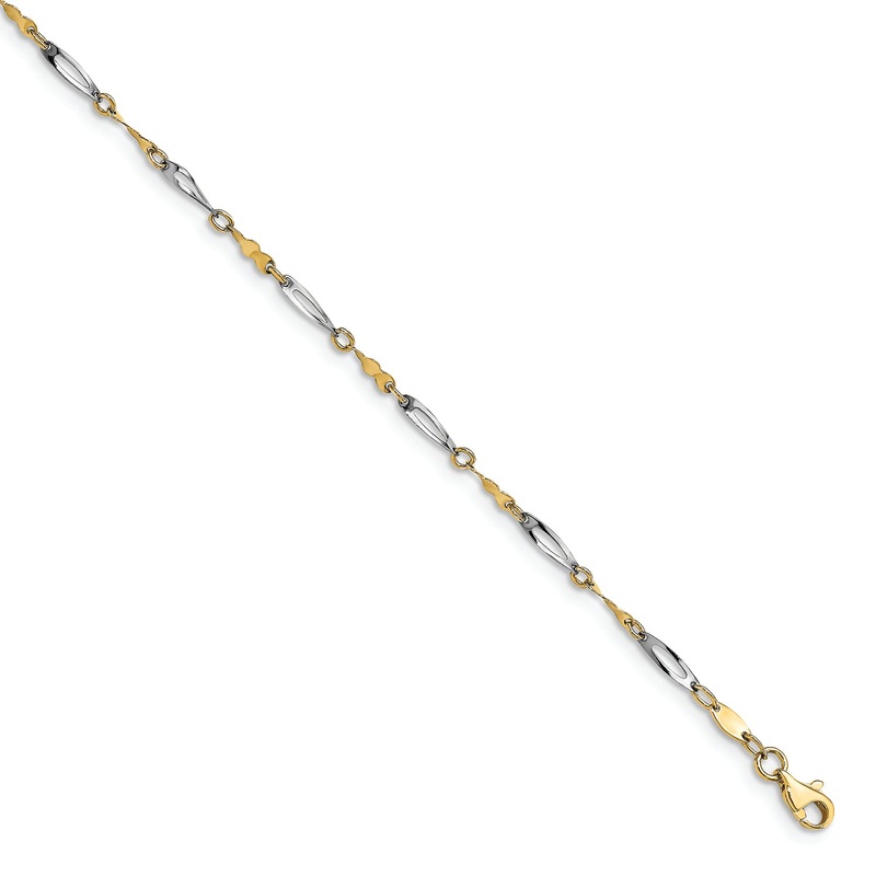 Leslie’s 14K Two-tone Fancy Link Anklet