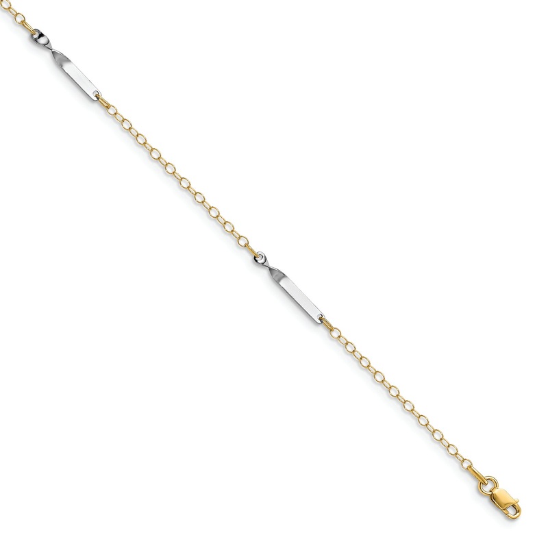Leslie’s 14K Two-tone Polished  Anklet