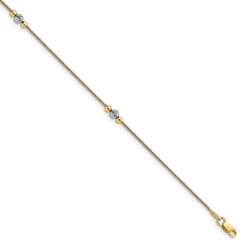 Leslie’s 14K Two-tone Polished D/C with 1 in ext. Anklet