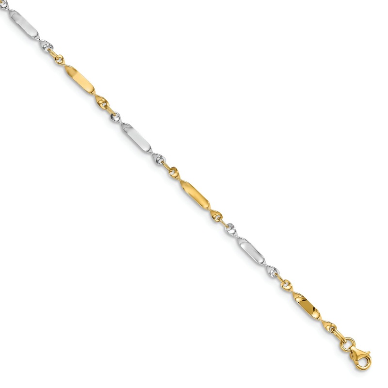 Leslie’s 14K Two-tone Twisted Link Anklet