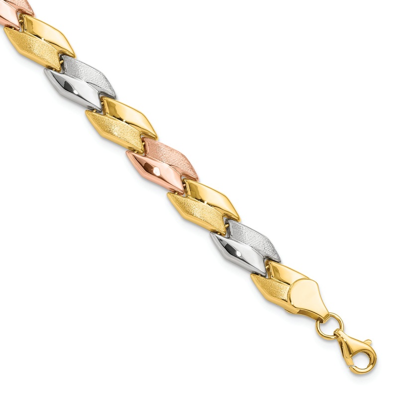 Leslie’s 14K with White and Rose Gold Plating Fancy Bracelet