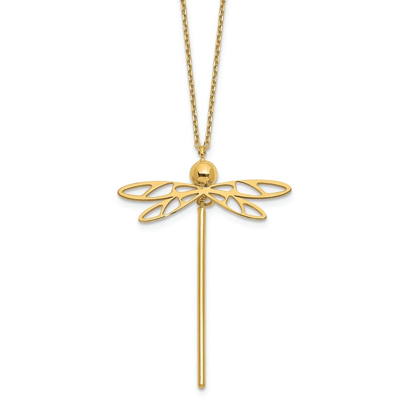 Leslie’s 14K  Yellow Gold Dragonfly  Necklace