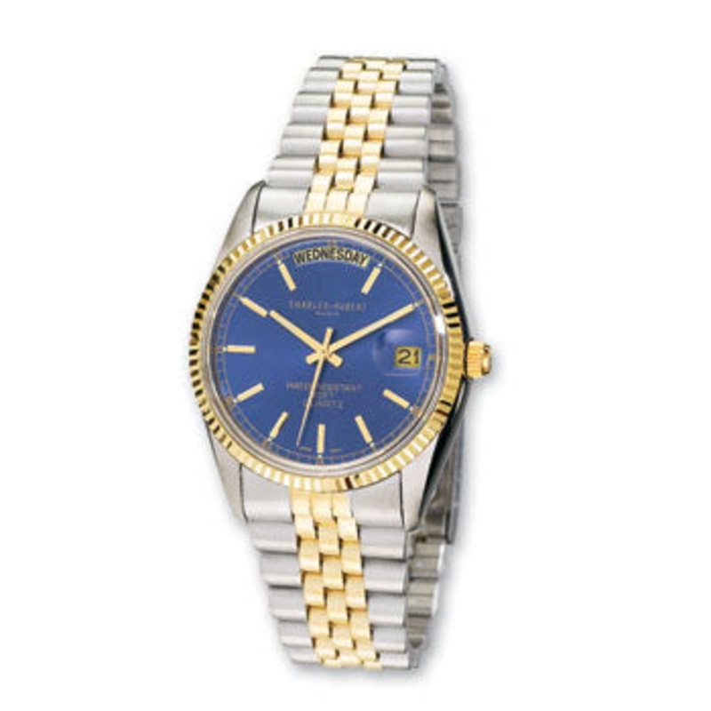 Mens Charles Hubert IP-plated Black Dial Watch