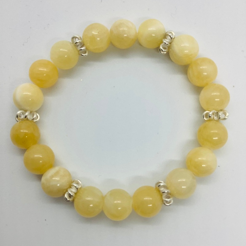 Yellow Jade Stretch Bracelet|No Charm|With Charm